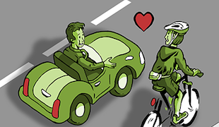 Problmov dopravn situace cyklista vs. auto